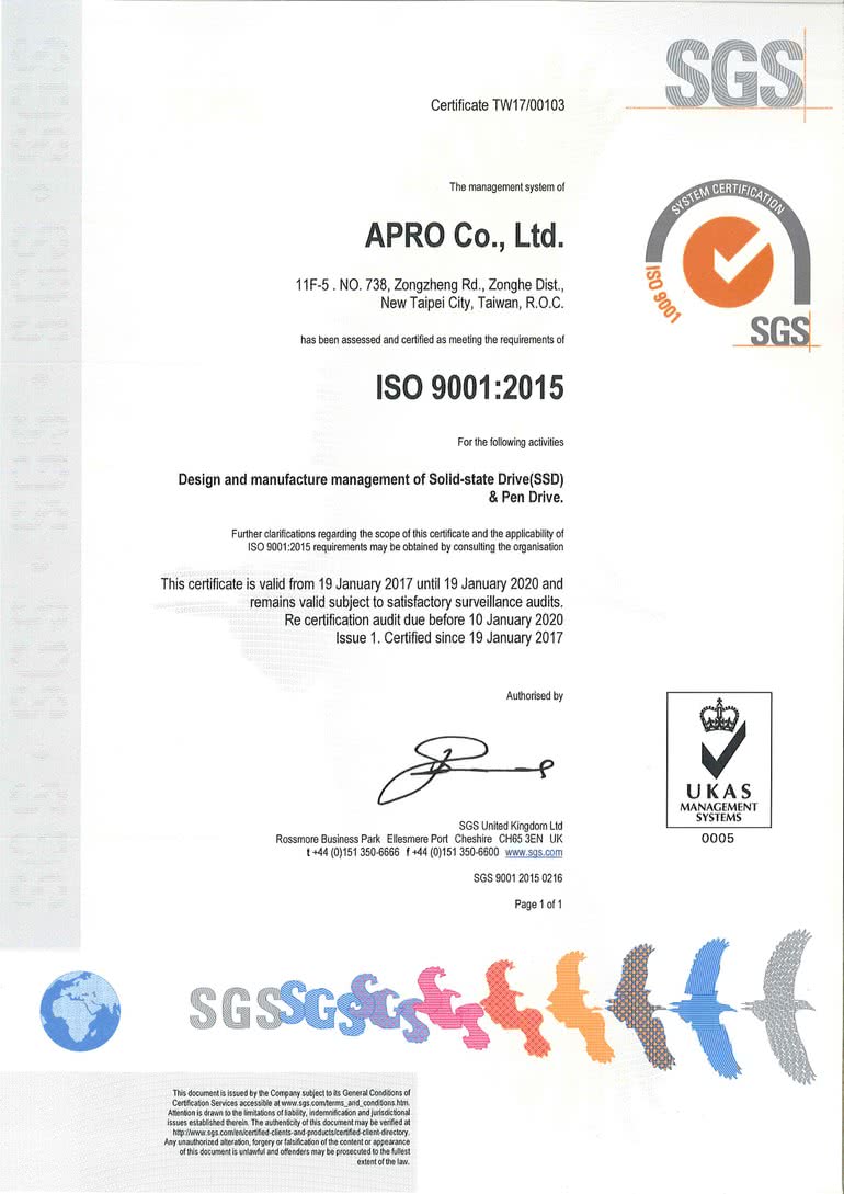 APRO z Certyfikatem ISO 9001:2015 
